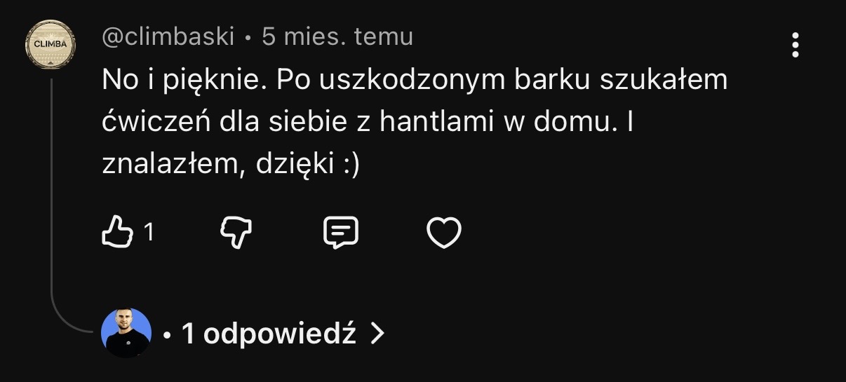 Komentarz pod filmem Kamila Nosala
